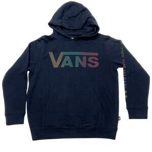 Vans Off The Wall Classic Hoodie Pullover Youth Medium Black Sweater Sweatshirt